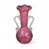 Image 1 : Vintage Cranberry Glass Double Handled Vase
