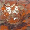 Image 3 : Vintage Orange Art Glass Center Piece Bowl With Gold Shimmering Details