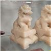 Image 2 : 2x Vintage Soapstone Carved Foo Dogs