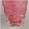 Image 2 : 2x Vases: Waterdale Pink Glass Textured & Blue Ruffle Top