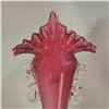 Image 2 : Victorian Cranberry Glass Frill Vase