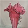 Image 3 : Victorian Cranberry Glass Frill Vase