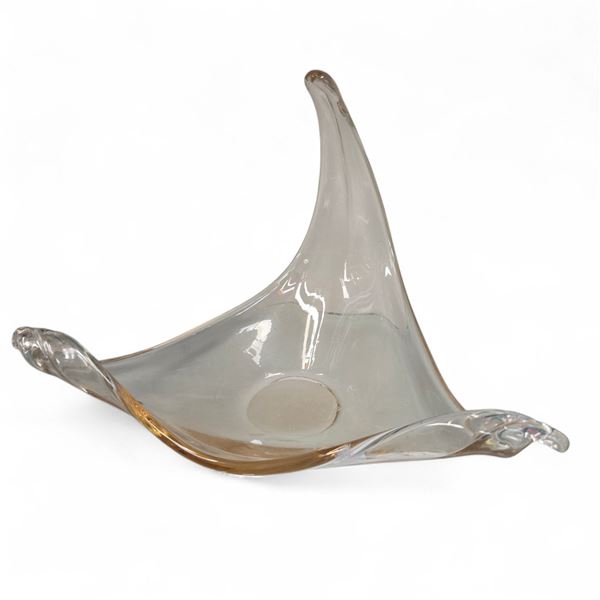Vintage Twisted End Glass Center Piece Bowl