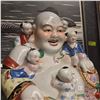 Image 2 : Chinese Porcelain Statue Laughing Buddha With Heavy Rosewood Base