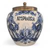 Image 1 : Vintage Delft Blue Hand Painted Amphora Holland Biscuit Jar