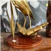 Image 2 : Vintage Brass Crane Statue