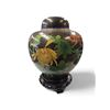 Image 1 : Vintage Cloisonne Black Floral Lidded Vase With Stand