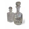 Image 1 : 2x Vintage Decanters: Crystal & Artist Signed Glass