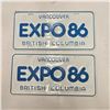 Image 1 : 2x Vintage Vancouver B.C. Expo 86 License Plates