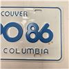 Image 2 : 2x Vintage Vancouver B.C. Expo 86 License Plates