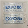 Image 1 : 2x Vintage Vancouver B.C. Expo 86 License Plates