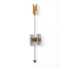 Image 1 : Vintage Brass Arrow Double Glass Tube Wall Hanger