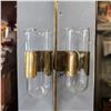 Image 2 : Vintage Brass Arrow Double Glass Tube Wall Hanger