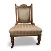 Image 2 : Vintage Press Back Ladies Slipper Chair ON Castor Wheels