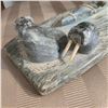 Image 2 : Vintage Inuit Soapstone Carving Canoe Rider In Ocean With Walrus'