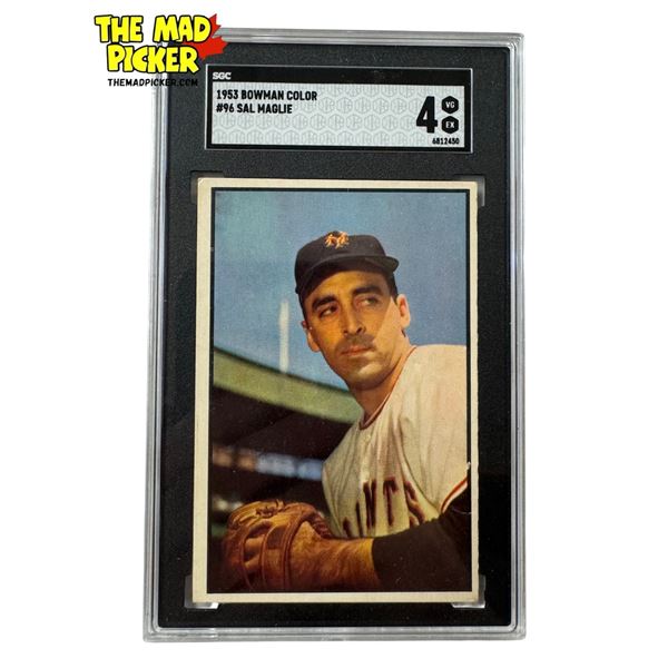 SGC 4 VG EX Graded Sal Maglie 195 Bowman Color Baseball Card