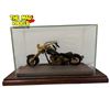 Image 2 : Vintage Hand Carved Wooden Motorcycle In Shadow Box