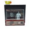 Image 1 : 2003 Tony Gwynn Play Off Absolute Memorabilia Etched Glass Plaque & 130/150 Game Worn Jersey/Hat