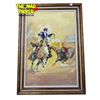 Image 1 : Vintage Maya Signed Original Oil On Canvas Painting Spanish Bull Fighting Scene
