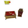 Image 1 : 2x Enamelled Poodle Smokers Accessories: Lighter & Cigarette Box