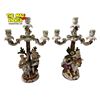Image 1 : Beautiful Pair Of Vintage Sitzendorf Porcelain Victorian Figural Candelabra