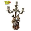 Image 2 : Beautiful Pair Of Vintage Sitzendorf Porcelain Victorian Figural Candelabra