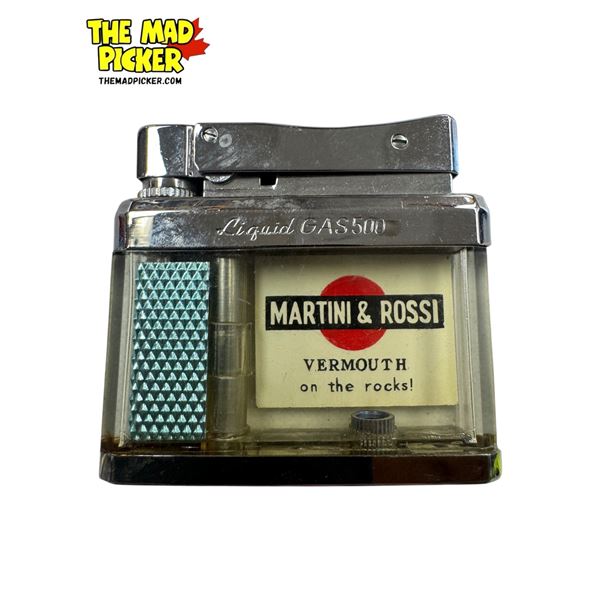 Vintage Liquid Gas 500 Martini & Rossi Vermouth Advertising Lighter