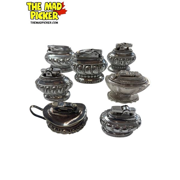 7x Vintage Metal Table Lighters