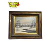 Image 1 : Vintage Barrister Signed Original Oil On Canvas Winter Forrest Scene