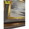 Image 2 : Vintage Barrister Signed Original Oil On Canvas Winter Forrest Scene
