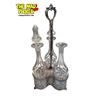 Image 2 : Vintage Plated Tantalus 3 Bottle Decanter Set