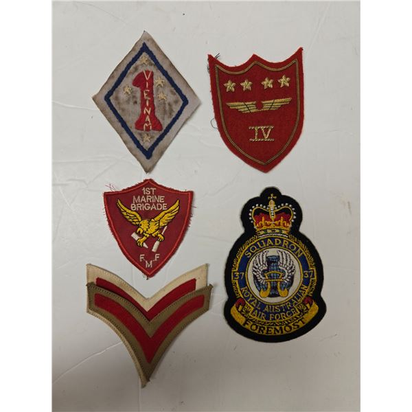 6x Vintage Military Patches: Royal Australian, 1st Marine Brigade, & More