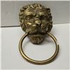 Image 3 : 2x Door Knockers: Brass Lion Head & Cast Iron Fleur De Lis Style