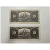 Image 2 : 2x 1937 Canadian $10 Bank Note