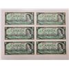 Image 1 : 6x Canadian 1867-1967 $1 Bank Notes