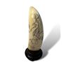 Image 1 : Vintage Murtaugh Scrimshaw Carved Marine Ivory On Wooden Stand