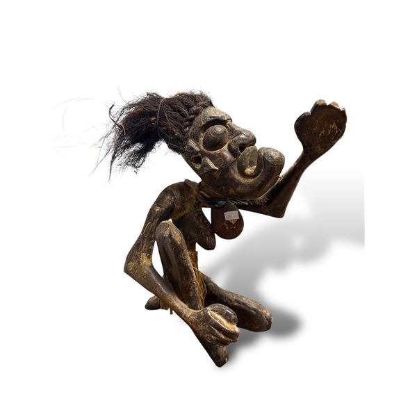 Vintage African Carved Topless Woman