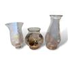 Image 1 : 3x Vintage Oil Lamp Chimneys (1 Hand Painted)