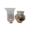 Image 2 : 3x Vintage Oil Lamp Chimneys (1 Hand Painted)