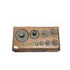 Image 2 : Vintage Brass Scale Weights With Original Oak Case
