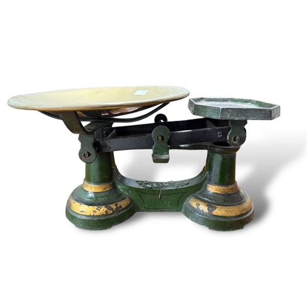 Vintage Cast Metal Brass Plate Scale