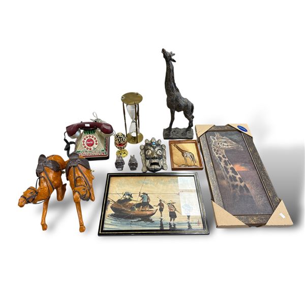 Vintage Variety: Leather Camels, Stain Glass Style Coca-Cola Phone, Animal Wall Art, & More