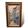 Image 1 : Vintage Original Oil On Canvas Painting European Street Scene