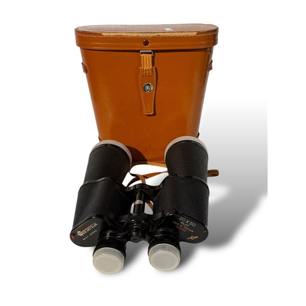 Vintage Carl Wetzlar 20 x 50 Pilot Binoculars With Leather Case