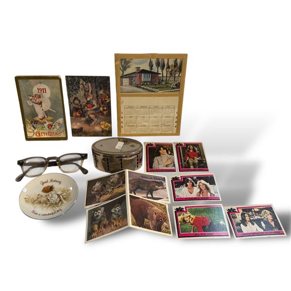 Vintage Variety: Coin Bank, Antique Cards, Calendar, & More