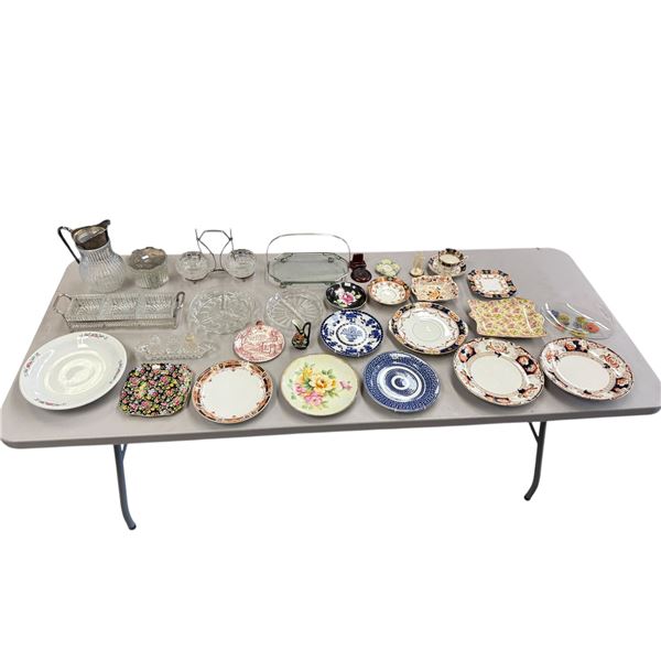 Assorted Vintage Dishware: Chintz, Royal Winton, Glassware, & More
