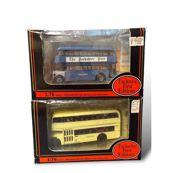 2x Vintage Precision Die-Cast Models First Editions Double Decker Busses 1:76th Scale