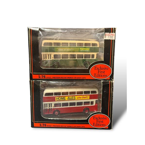 2x Vintage Precision Die-Cast Models First Editions Double Decker Busses 1:76th Scale