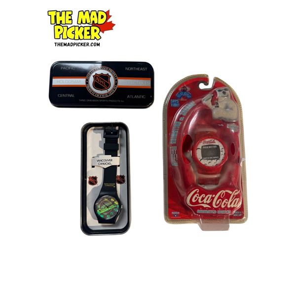 2x Vintage Watches: NHL Vancouver Canucks & Coca-Cola Polar World