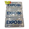 Image 1 : 3x Vintage Vancouver B.C. Expo 86 License Plates